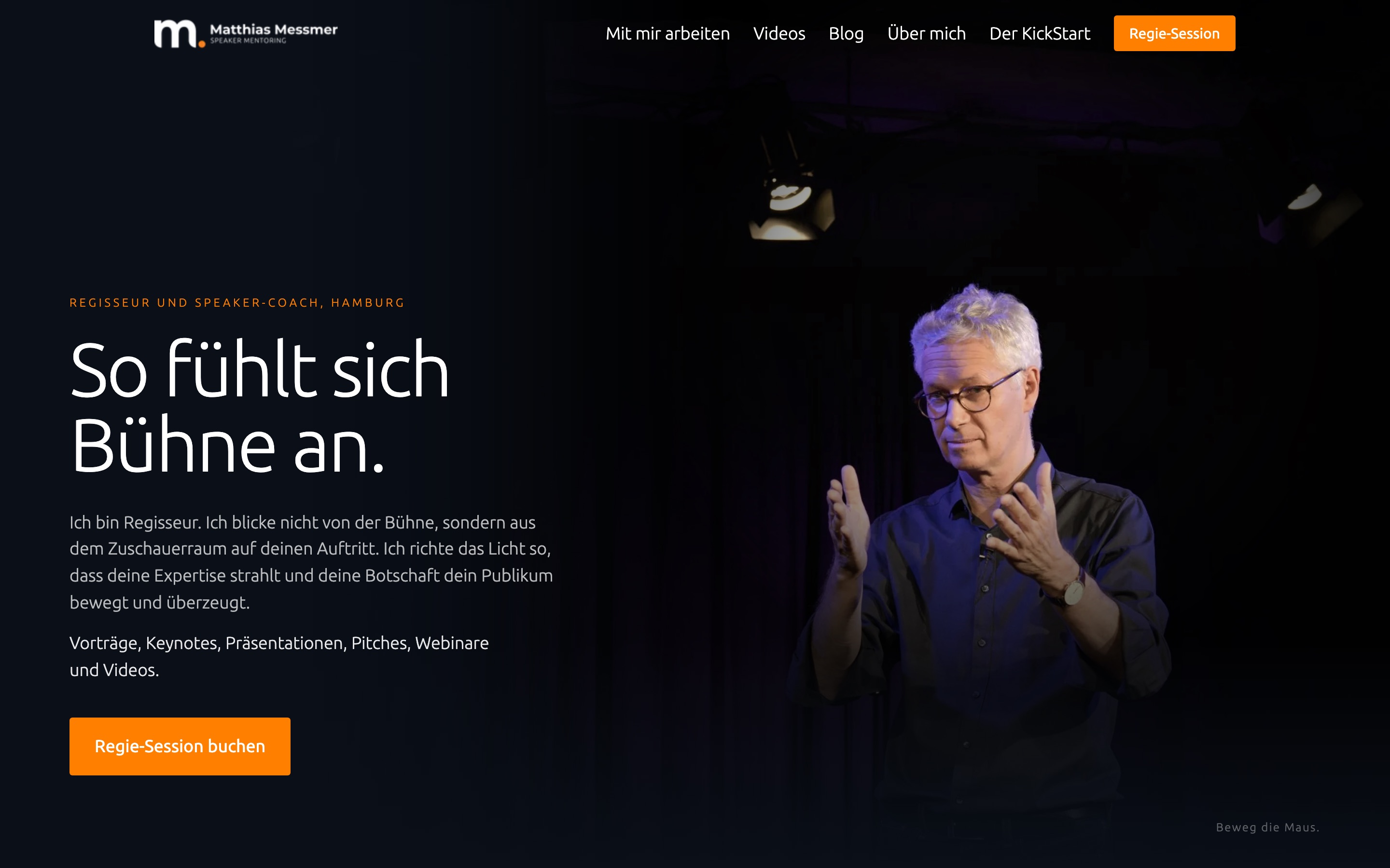 Website des Speaker-Coachs Matthias Messmer auf Desktop und Handy
